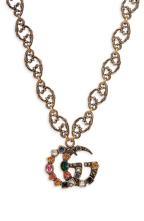 gucci stone coin necklace|Gucci necklace women.